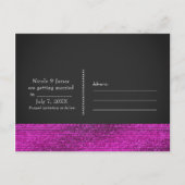 Roze & Grijs Moderne Glam Sequins Save the Date Aankondigingskaart (Achterkant)