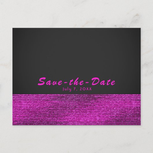 Roze & Grijs Moderne Glam Sequins Save the Date Aankondigingskaart (Voorkant)