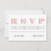 Roze, grijs moderne typografie, bruiloft RSVP antw (Voorkant)