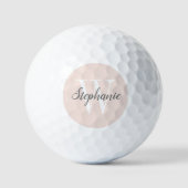 Roze Grijs Monogram Gepersonaliseerd Golfballen (Voorkant)
