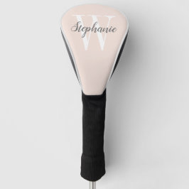 Roze Grijs Monogram Gepersonaliseerd Golfheadcover