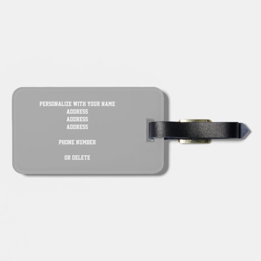 Roze grijs, monogrammen volleybalbagagelabel bagagelabel (Achterkant horizontaal)