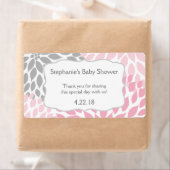 Roze Grijs Mums Baby shower Waterfles Favor Etiket (Insitu)