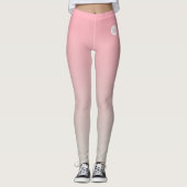 Roze Grijs Ombre Gradient Custom Business Logo Leggings (Voorkant)