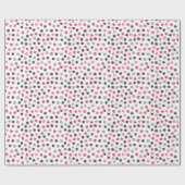 Roze Grijs Patroon Polka Dots Wrapping Paper Cadeaupapier (Vlak)