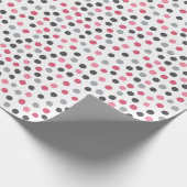Roze Grijs Patroon Polka Dots Wrapping Paper Cadeaupapier (Hoek)