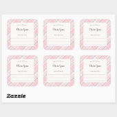 Roze Grijs Plaid lijst met naam bookplate Vierkante Sticker (Vel)
