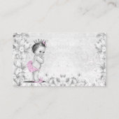 Roze Grijs  Princess Baby shower Plaatskaarten Plaatskaartje (Achterkant)