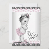 Roze Grijs  Princess Baby Shower Uitnodigingen (Voorkant)