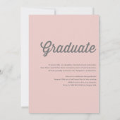 Roze & Grijs Retro Vet Typografie Foto Afstuderen Kaart (Achterkant)