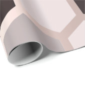 Roze Grijs Roos Gouden Geometrie Honingraat Hexago Cadeaupapier (Rol Hoek)