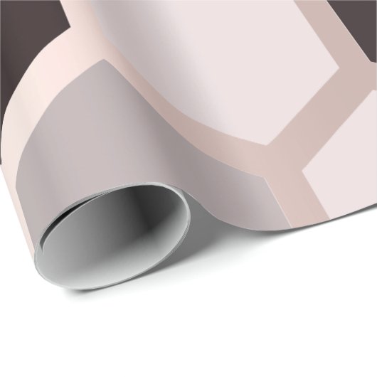 Roze Grijs Roos Gouden Geometrie Honingraat Hexago Cadeaupapier (Rol Hoek)