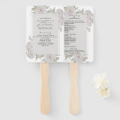 Roze Grijs Rozen Bloem Waterverf Program Handwaaier (Voorkant en achterkant)