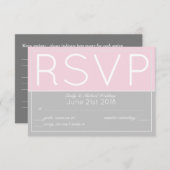 Roze Grijs RSVP Modern met Menu Keuzes (Voorkant / Achterkant)