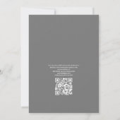 Roze & Grijs Rustieke Boheemse Bloemige QR Code Tr Kaart (Achterkant)