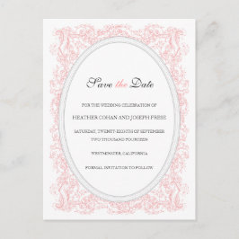   Roze & Grijs Save the Date Aankondigingskaart