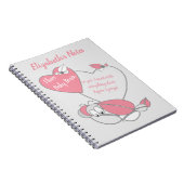Roze grijs schattig baby brein notitieboek (Rechterzijde)