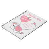 Roze grijs schattig baby brein notitieboek (Linkerzijde)