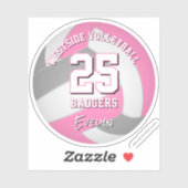 Roze Grijs Sport Team Kleuren Volleybalspeler Sticker (Vel)