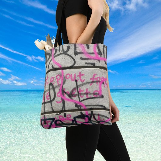 Roze & Grijs Tassen in Urban Graffiti Stijl