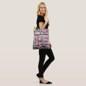 Roze & Grijs Tassen in Urban Graffiti Stijl (Op model)