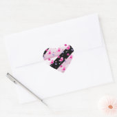 Roze grijs vogelpatroon cadeauaccessoire Hart Sticker (Envelop)