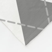 Roze grijs wit argyle plaid monogrammed fleece deken (Hoek)