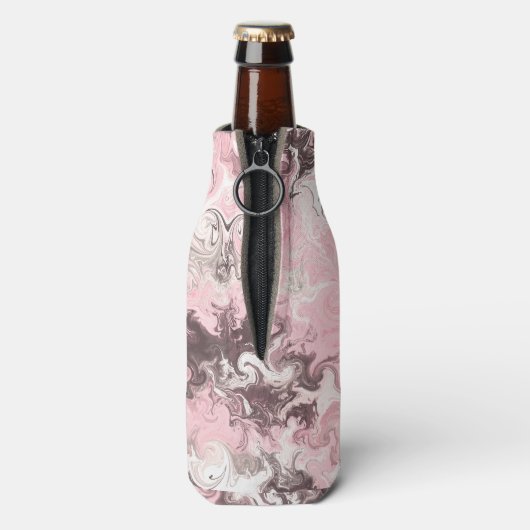 Roze grijs wit camo flesjeskoeler (Fles Achterkant)