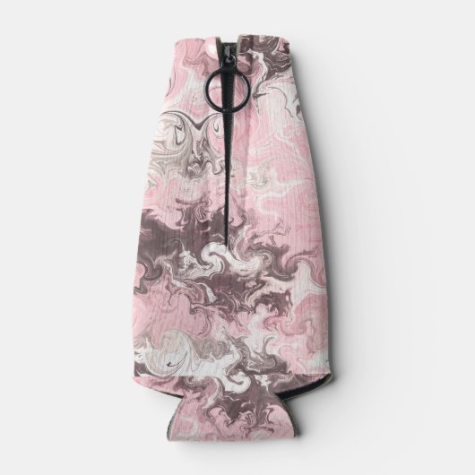 Roze grijs wit camo flesjeskoeler (Achterkant)