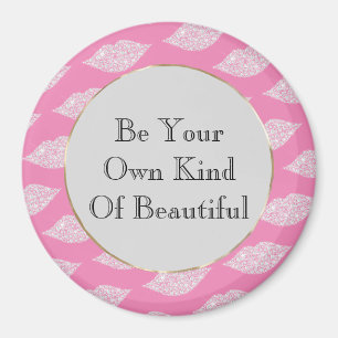 Roze Grijs Wit Diamant Lippen Magneet