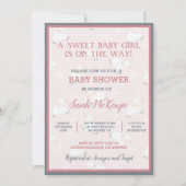 Roze Grijs Witte Baby Lammetjes Springen Baby Show Kaart (Voorkant)