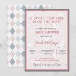 Roze Grijs Witte Baby Lammetjes Springen Baby Show Kaart