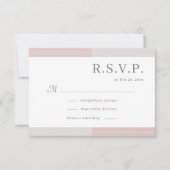 Roze grijs witte strepen Elegante Trouw-RSVP Kaart (Voorkant)