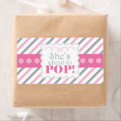 Roze & Grijs Ze staat op het punt om waterflesetik Etiket (Insitu)