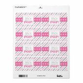 Roze & Grijs Ze staat op het punt om waterflesetik Etiket (Full Sheet)