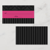 Roze Grijs Zwart Damast Stripes Place Card Plaatskaartje (Voorkant / Achterkant)