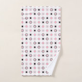 Roze, grijs, zwart en wit bad handdoek (Handdoek)