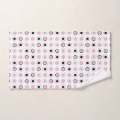 Roze, grijs, zwart en wit bad handdoek (Handdoek)