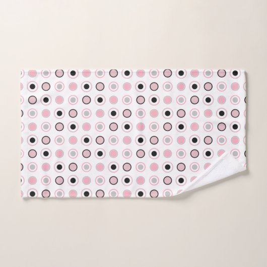 Roze, grijs, zwart en wit bad handdoek (Handdoek)