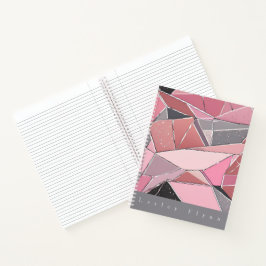 Roze, Grijs, Zwart Glas Shards Hardcover Notitiebo Notitieboek