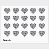  Roze Grijs Zwart Roos Hart Sticker (Vel)