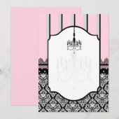 Roze, grijs, zwart, vouw, polka dot, stripe aankondiging (Voorkant / Achterkant)