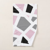 Roze Grijs Zwart Wit Abstract Geometrisch Bad Handdoek (Handdoek)