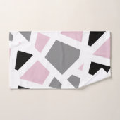 Roze Grijs Zwart Wit Abstract Geometrisch Bad Handdoek (Handdoek)
