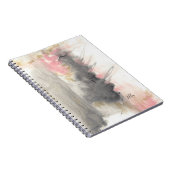 Roze, grijze Abstracte, moderne, geverfde kunst Notitieboek (Rechterzijde)