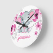 Roze grijze acrylwandklok, rond (medium ronde klok (Hoek)