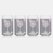 Roze & Grijze AI kunst Blikvorm Glas (Achterkant)