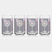 Roze & Grijze AI kunst Blikvorm Glas (Voorkant)