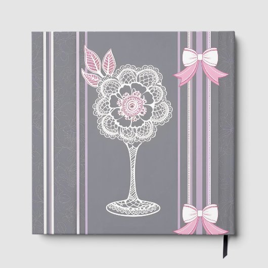 Roze & Grijze AI kunst Gastenboek (Achterkant)