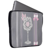 Roze & grijze Ai-kunst Laptop Sleeve (Voorkant Rechts)